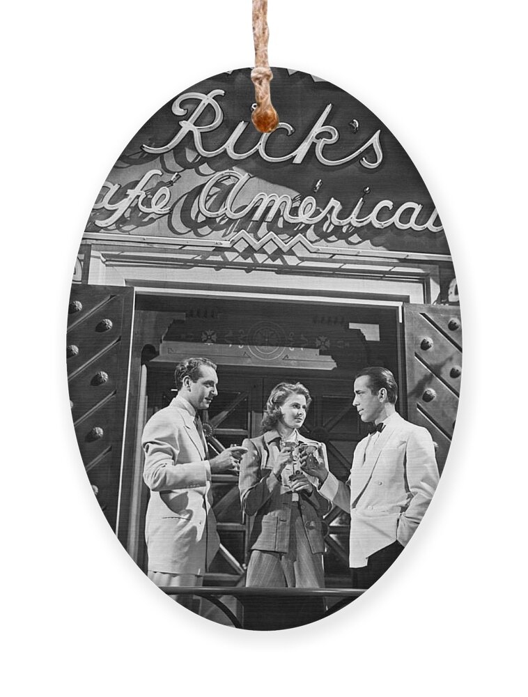 1942 Ornament featuring the photograph On The Casablanca Set by Underwood Archives