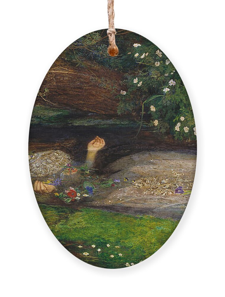 Ophelia Ornament featuring the digital art Ophelia by John Everett Millais
