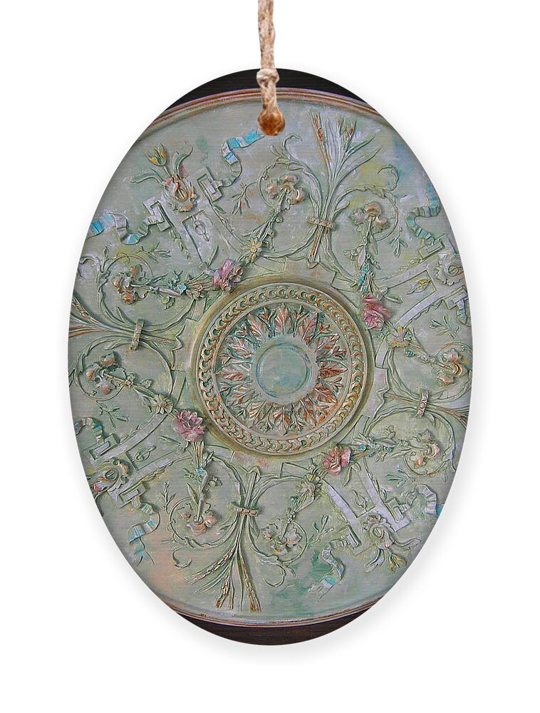 Medallion Ornament featuring the painting Painted Entry Ceiling Medallion by Lizi Beard-Ward