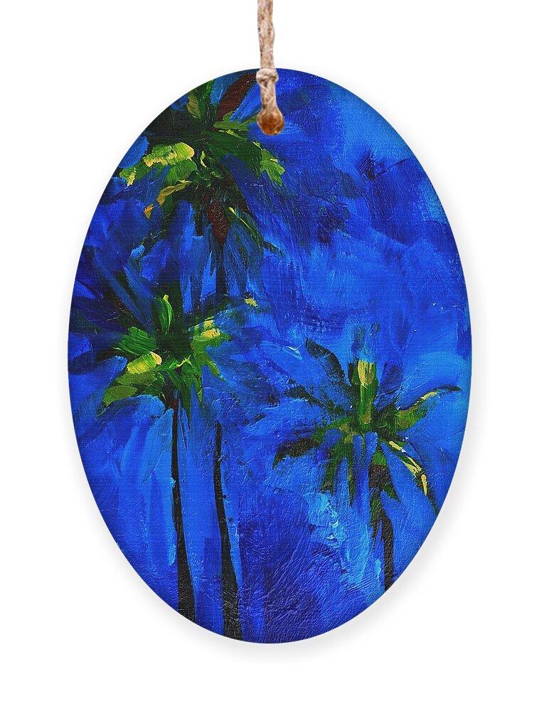 Art Ornament featuring the painting Palm Trees Abstract by Patricia Awapara