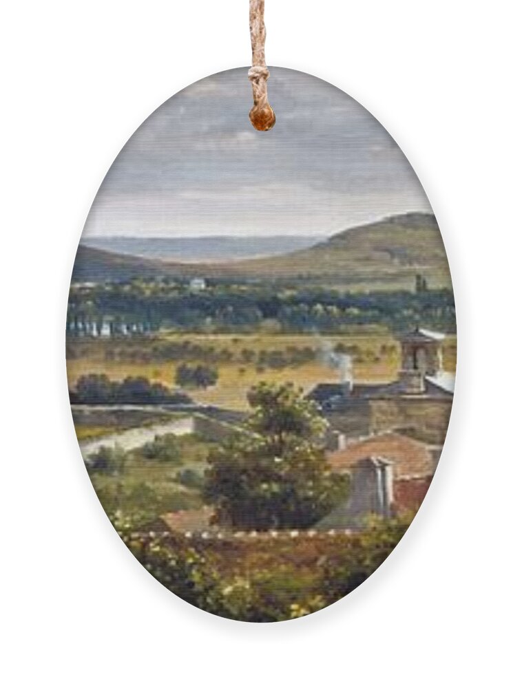 Theodore Rousseau Ornament featuring the painting Panoramic View Of The Ile-De-France by Theodore Rousseau