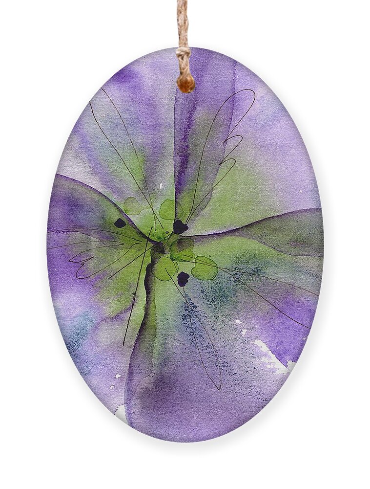 Watercolor Ornament featuring the painting Pansy 1 by Dawn Derman