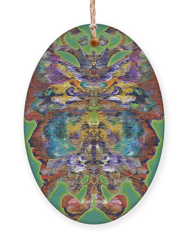Butterfly Ornament featuring the painting Papalotl Series Vlll by Ricardo Chavez-Mendez