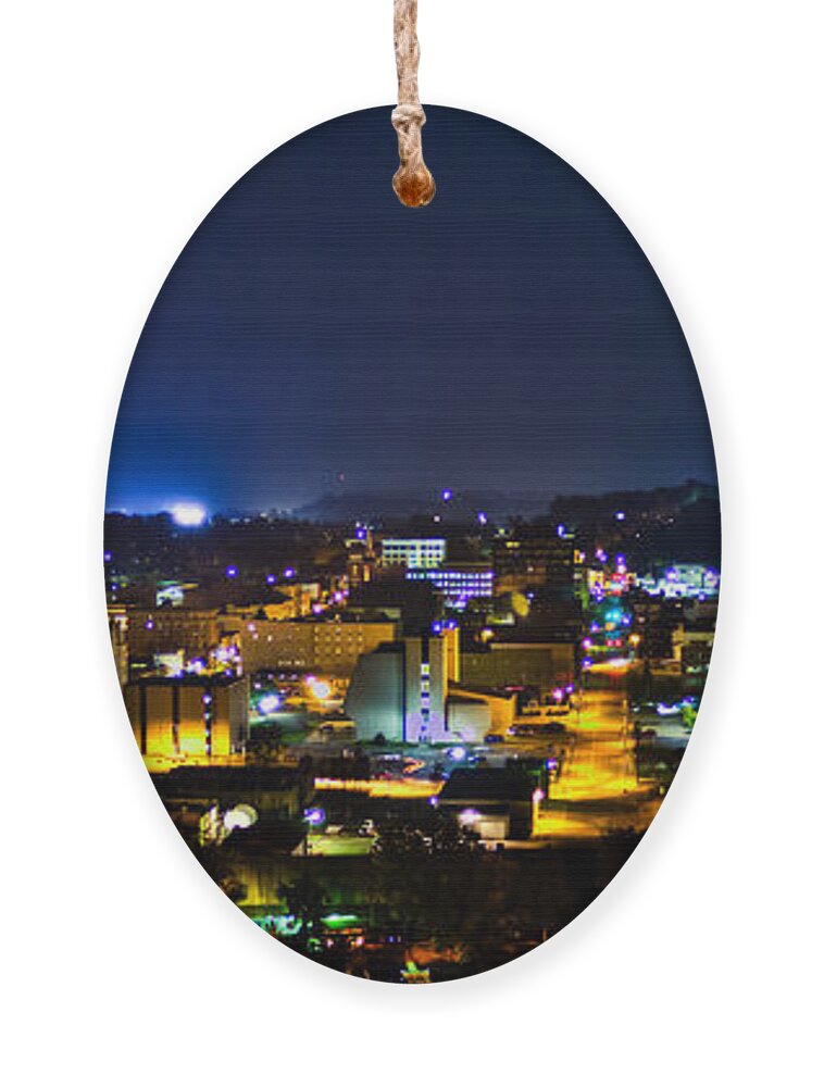 Parkersburg Ornament featuring the photograph Parkersburg At Night by Jonny D