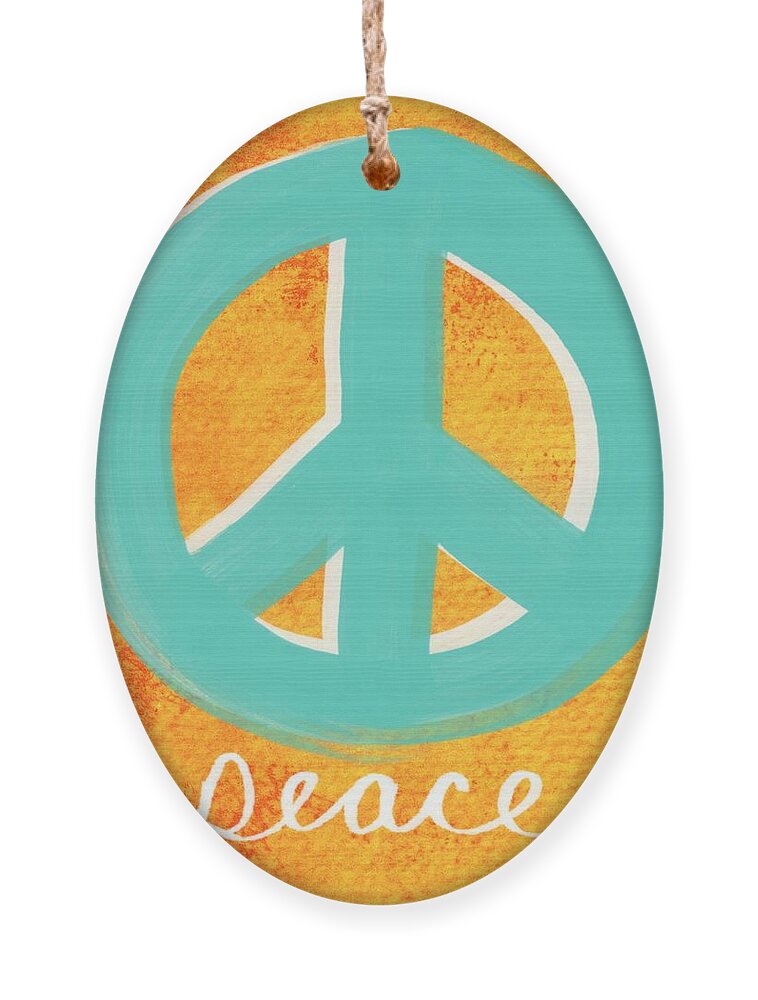 Peace Ornament featuring the painting Peace by Linda Woods