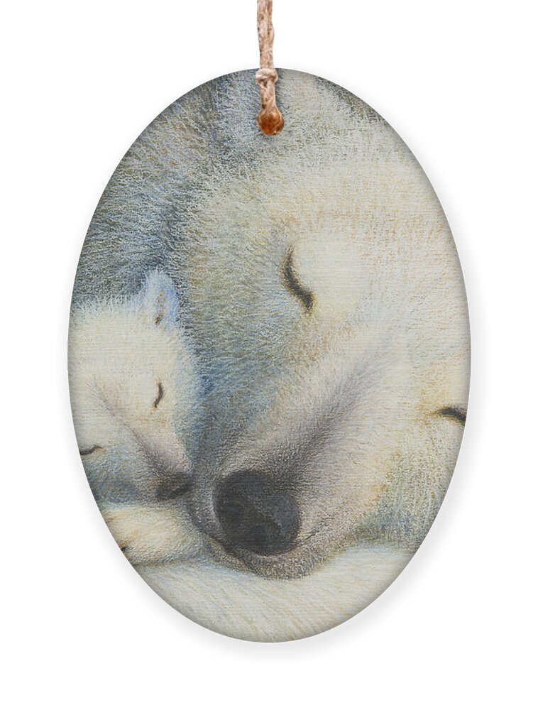 Polar Bears Ornament featuring the painting Peace by Lynn Bywaters
