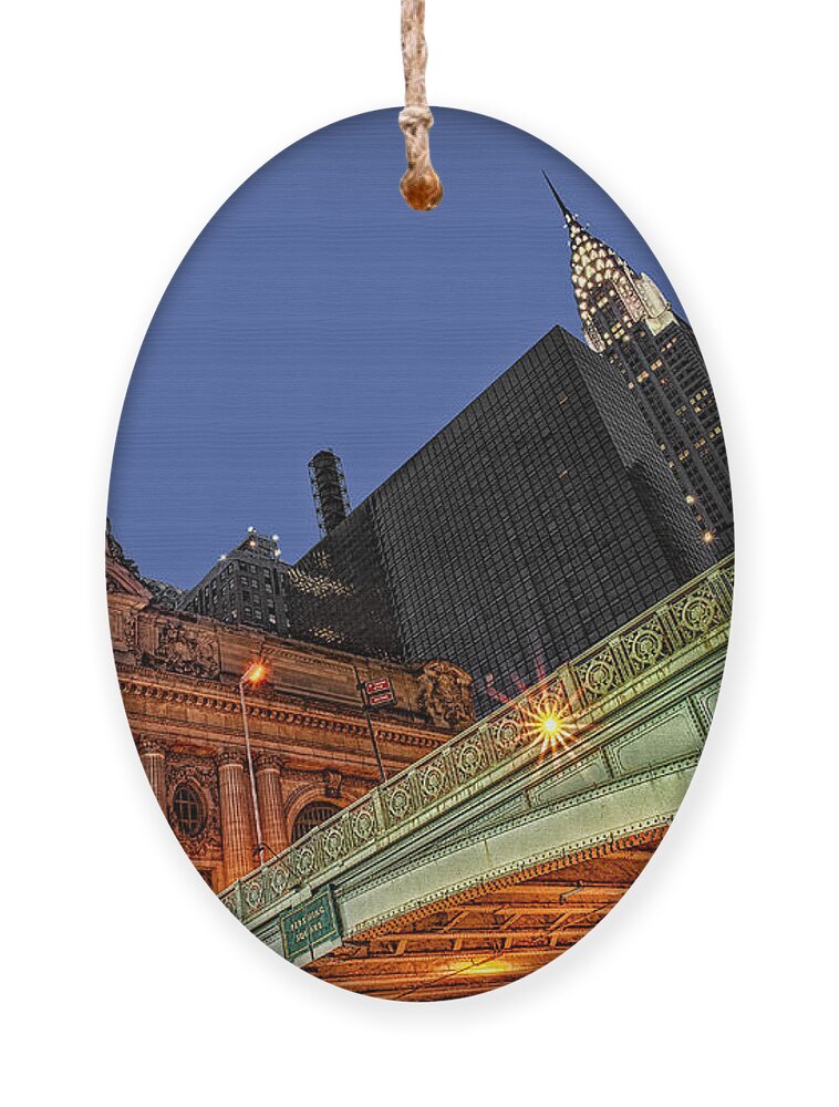 Pershing Square Ornament featuring the photograph Pershing Square by Susan Candelario