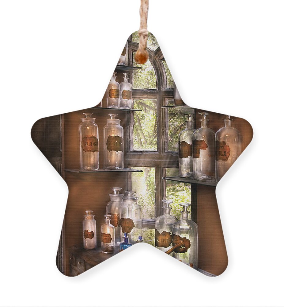 Pharmacy Ornament featuring the photograph Pharmacist - Various Potions by Mike Savad