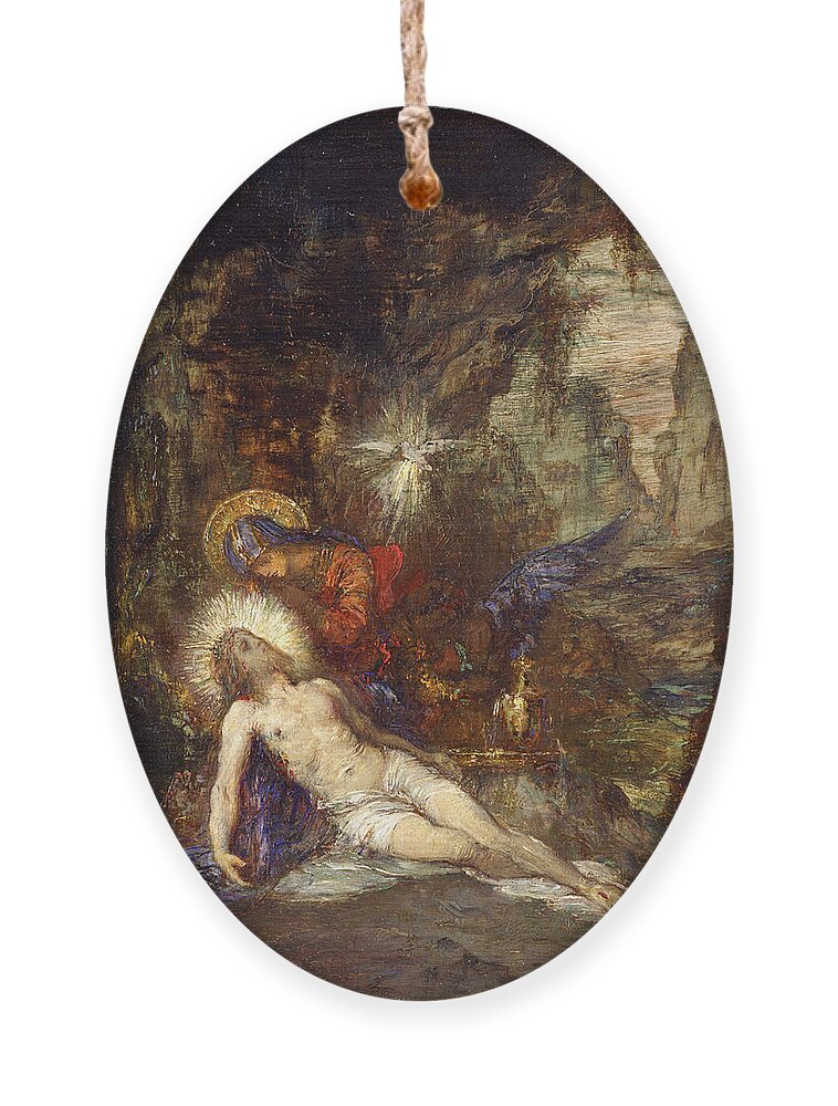 Gustave Moreau Ornament featuring the painting Pieta by Gustave Moreau