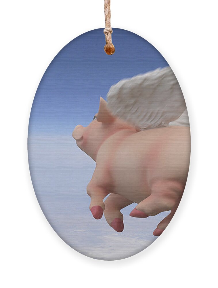 Pigs Fly Ornament featuring the photograph Pigs Fly 2 by Mike McGlothlen