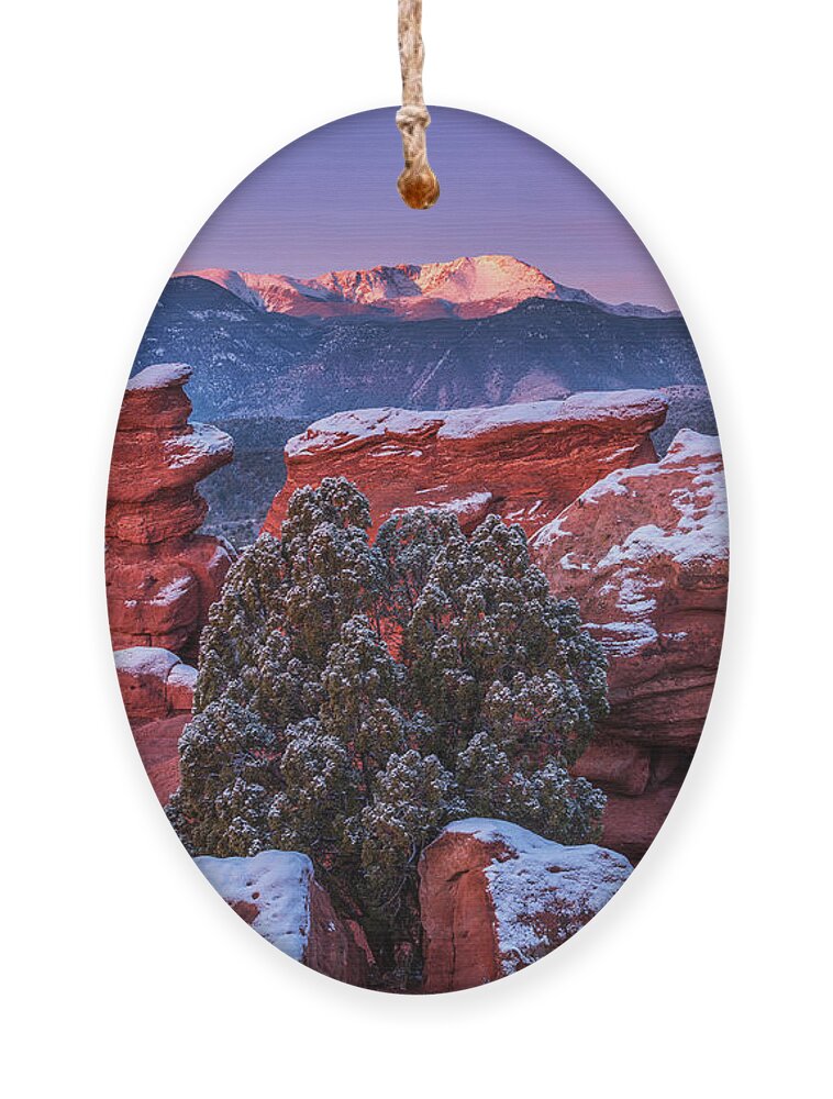 Mountain Ornament featuring the photograph Pikes Peak Sunrise by Darren White