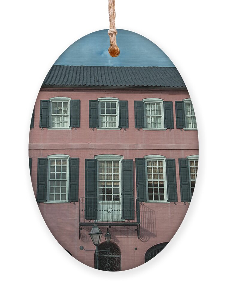 Pink Ornament featuring the photograph Pink Colonial Home by Dale Powell