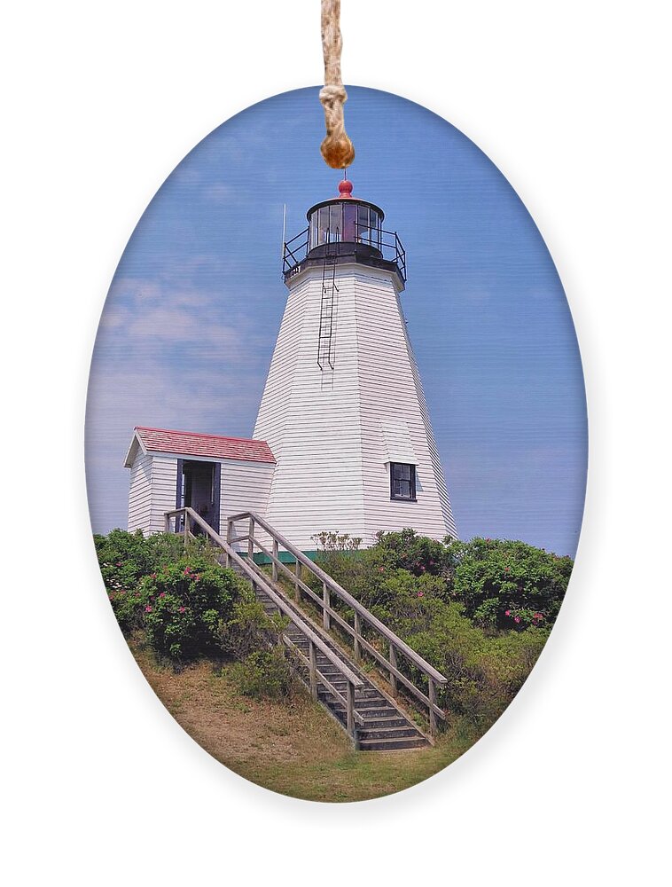 Lighthouses Ornament featuring the photograph Plymouth Light by Janice Drew