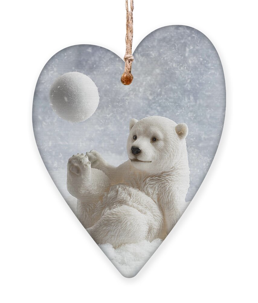 Polar Ornament featuring the photograph Polar Bear Decoration by Amanda Elwell