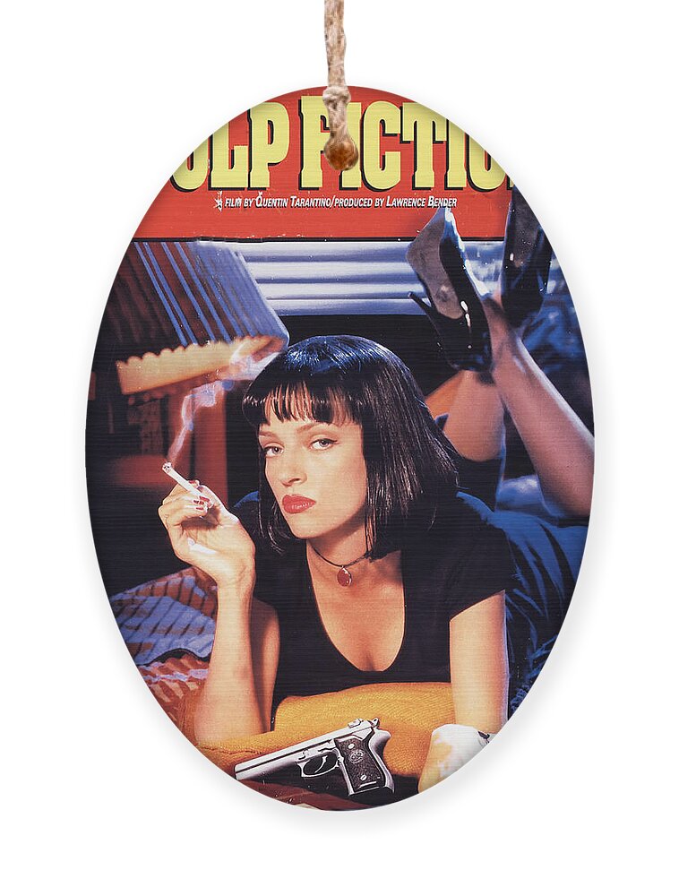 Pulp Fiction Ornament featuring the digital art Pulp Fiction by Georgia Clare