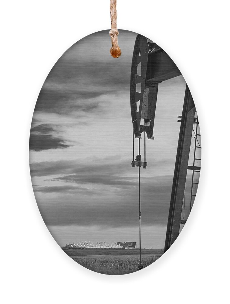 Oil Ornament featuring the photograph Pumpjack Portrait on the Colorado Plains by Tony Hake