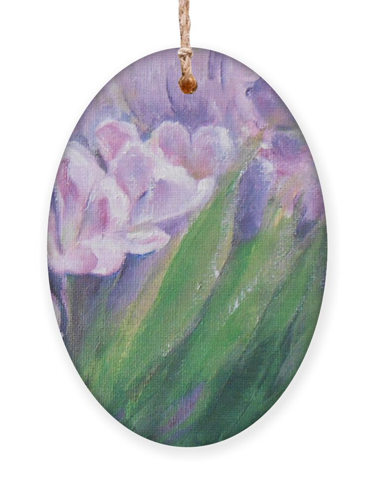 Impressionist Ornament featuring the painting Purple Tulips by Jane See