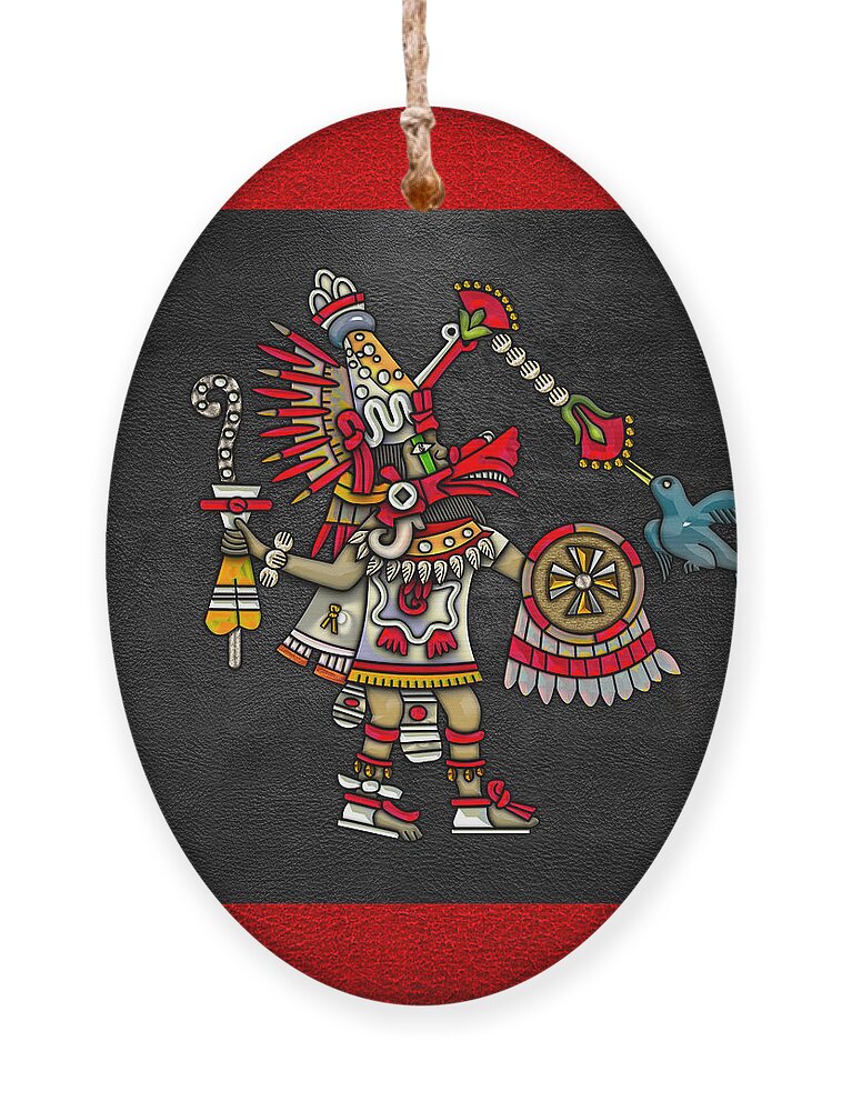 'treasures Of Mesoamerica' Collection By Serge Averbukhh Ornament featuring the digital art Quetzalcoatl in human warrior form - Codex Magliabechiano by Serge Averbukh
