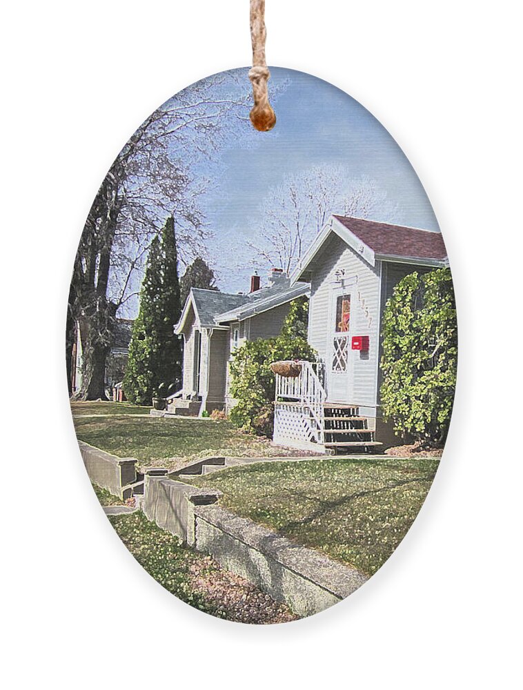 City Ornament featuring the digital art Quiet Street Waiting for Spring by Donald S Hall