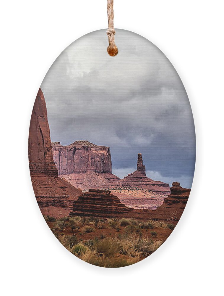 Monument Valley Ornament featuring the photograph Rain Over the Monuments by Jim Garrison