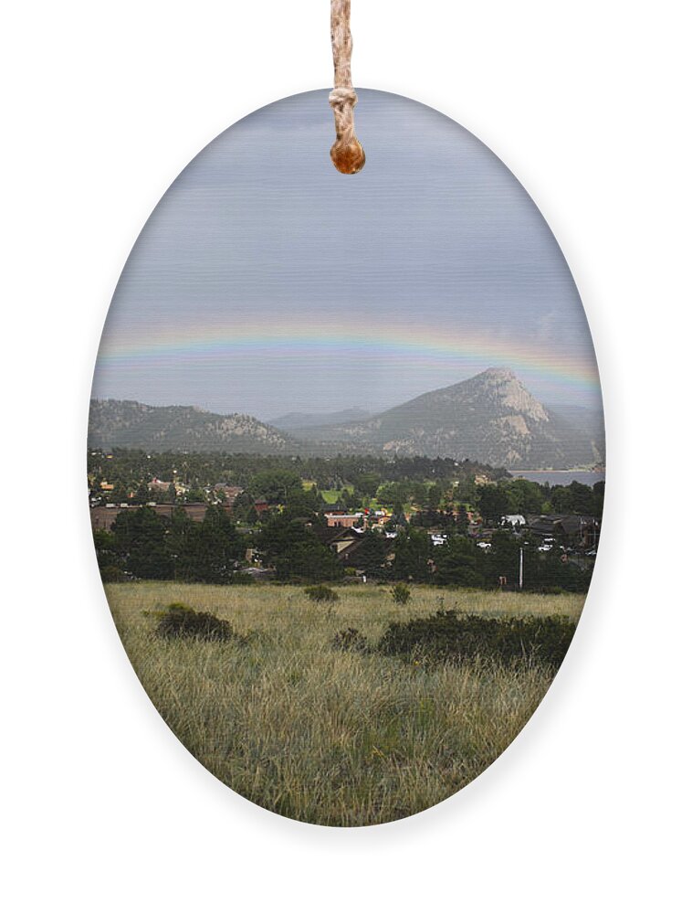 Estes Park Ornament featuring the photograph Rainbow Over Lake Estes by Shane Bechler