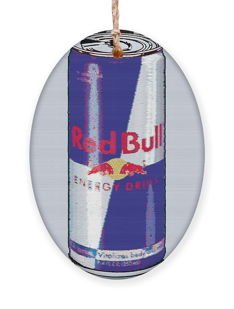 Red Bull Ornament featuring the painting Red Bull Ode To Andy Warhol by Tony Rubino