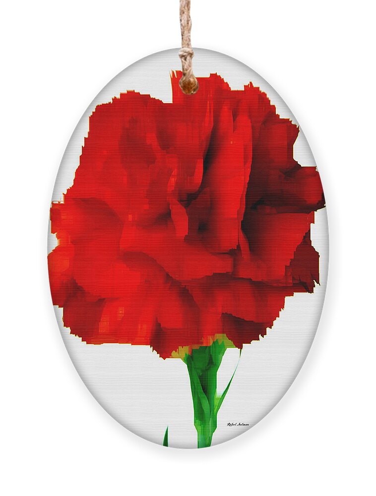 Red Ornament featuring the digital art Red Carnation by Rafael Salazar