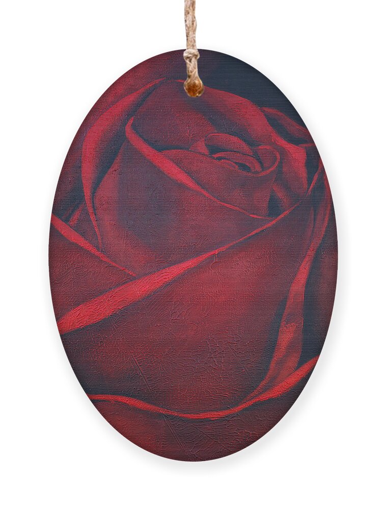Rose Ornament featuring the painting Red Rose by Glenn Pollard
