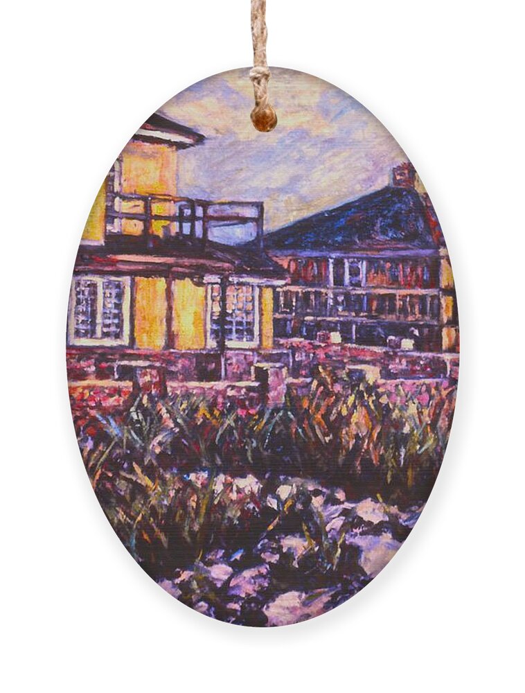 Landscape Ornament featuring the painting Rehoboth Beach Houses by Kendall Kessler