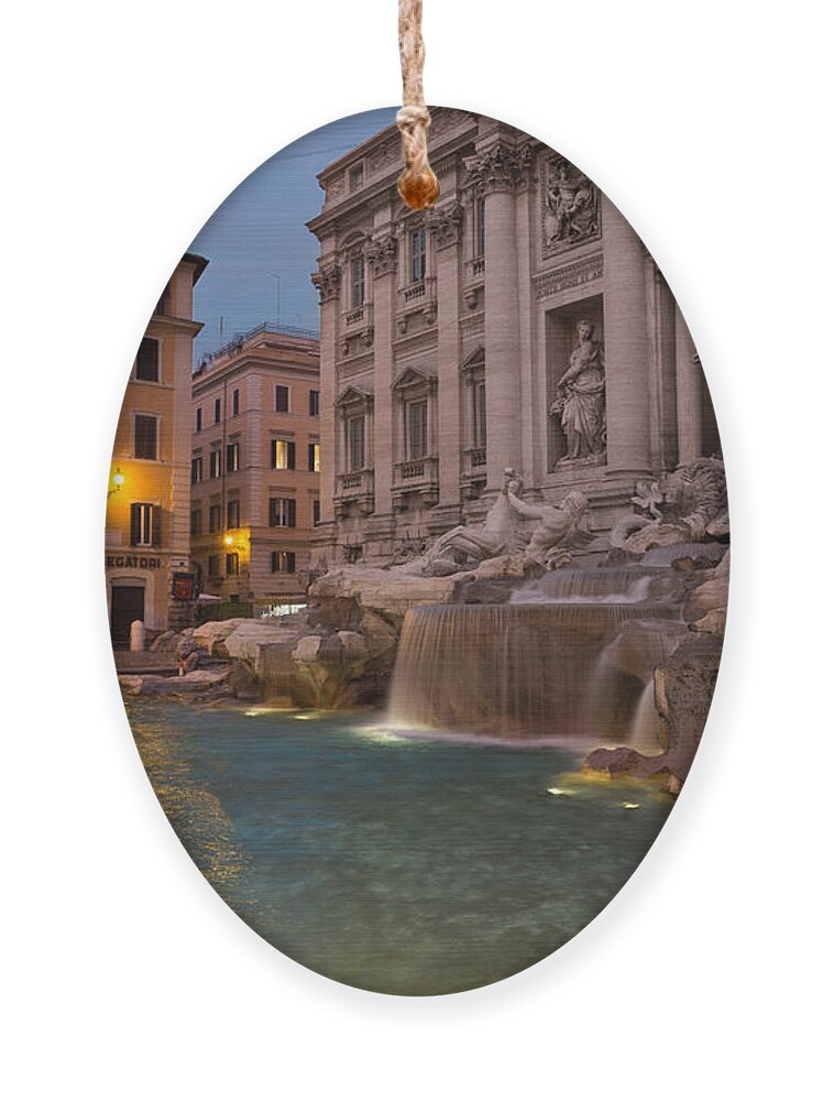 Georgia Mizuleva Ornament featuring the photograph Rome's Fabulous Fountains - Trevi Fountain at Dawn by Georgia Mizuleva