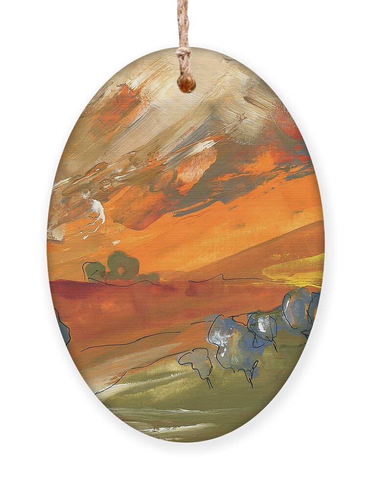 Travel Ornament featuring the painting Ronda 02 by Miki De Goodaboom