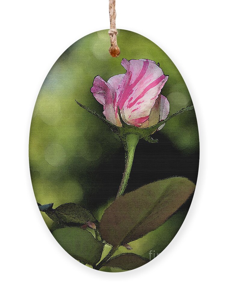 Floral Ornament featuring the digital art Rose Bud by Kirt Tisdale