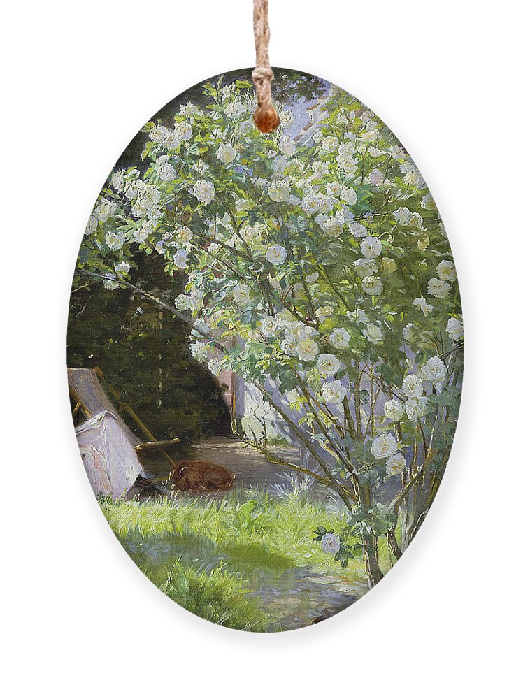 Rosebush Ornament featuring the painting Roses by Peder Severin Kroyer