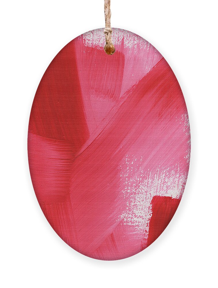 Red Ornament featuring the painting Rouge- vertical abstract painting by Linda Woods