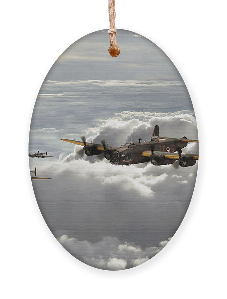 Handley Page Halifax Ornament featuring the digital art Ruhr Valley Express by Airpower Art