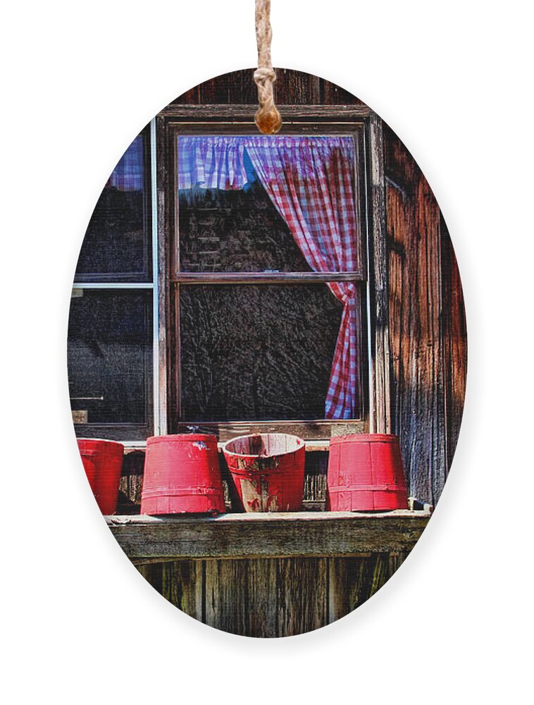 Rustic Ornament featuring the photograph Rustic Window Box by Jayne Carney