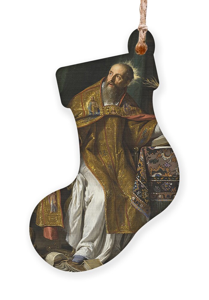 Philippe De Champaigne Ornament featuring the painting Saint Augustine by Philippe de Champaigne