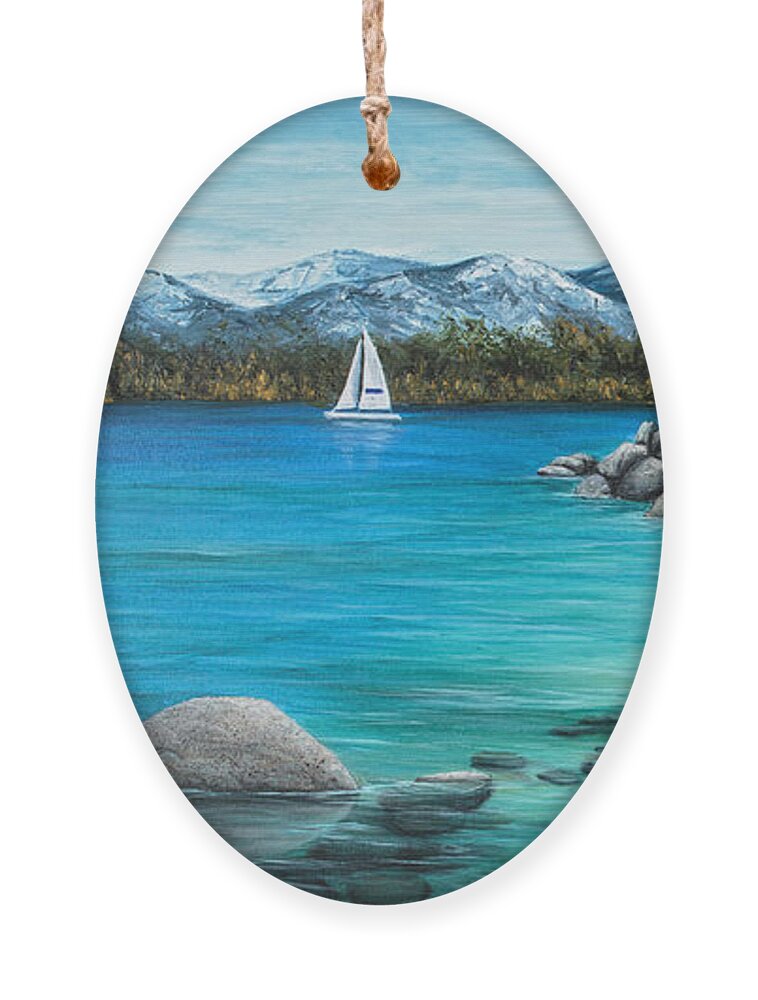 Landscape Ornament featuring the painting Sand Harbor by Darice Machel McGuire