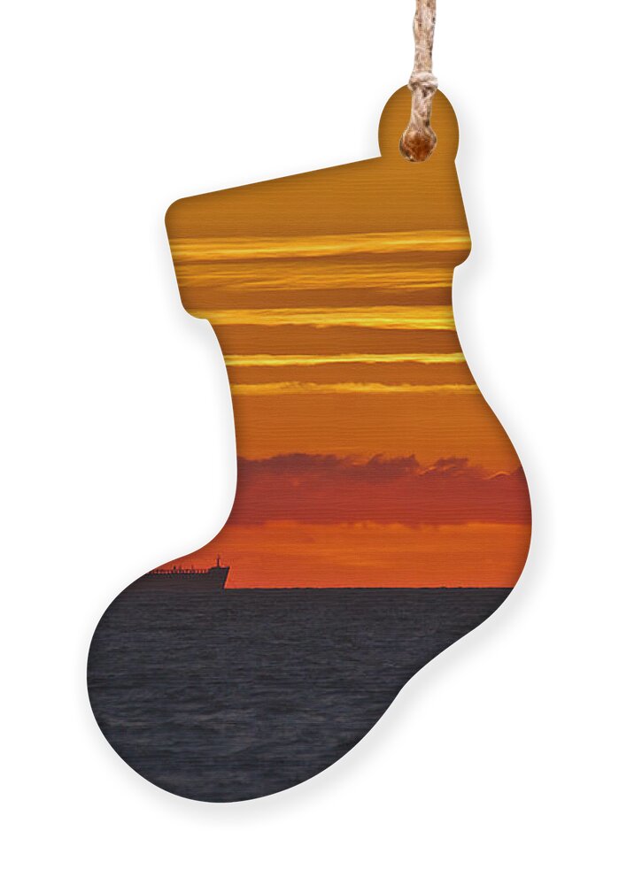 Beach Sunrise Ornament featuring the photograph Sandown Sunrise by Jeremy Hayden
