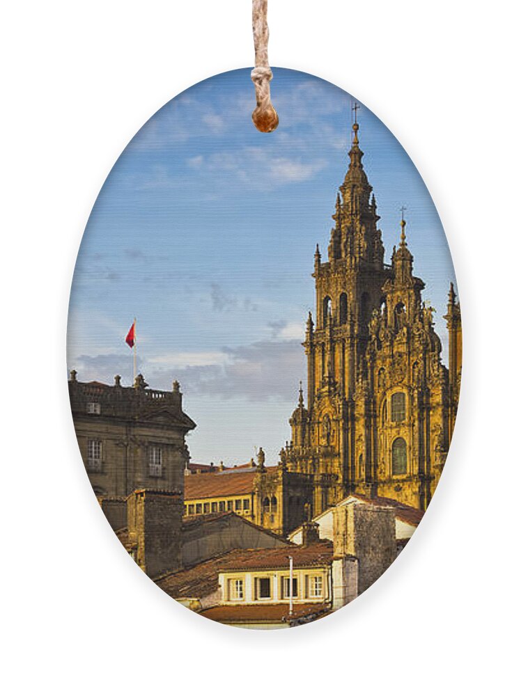 Panorama Ornament featuring the photograph Santiago de Compostela Cathedral Galicia Spain by Pablo Avanzini