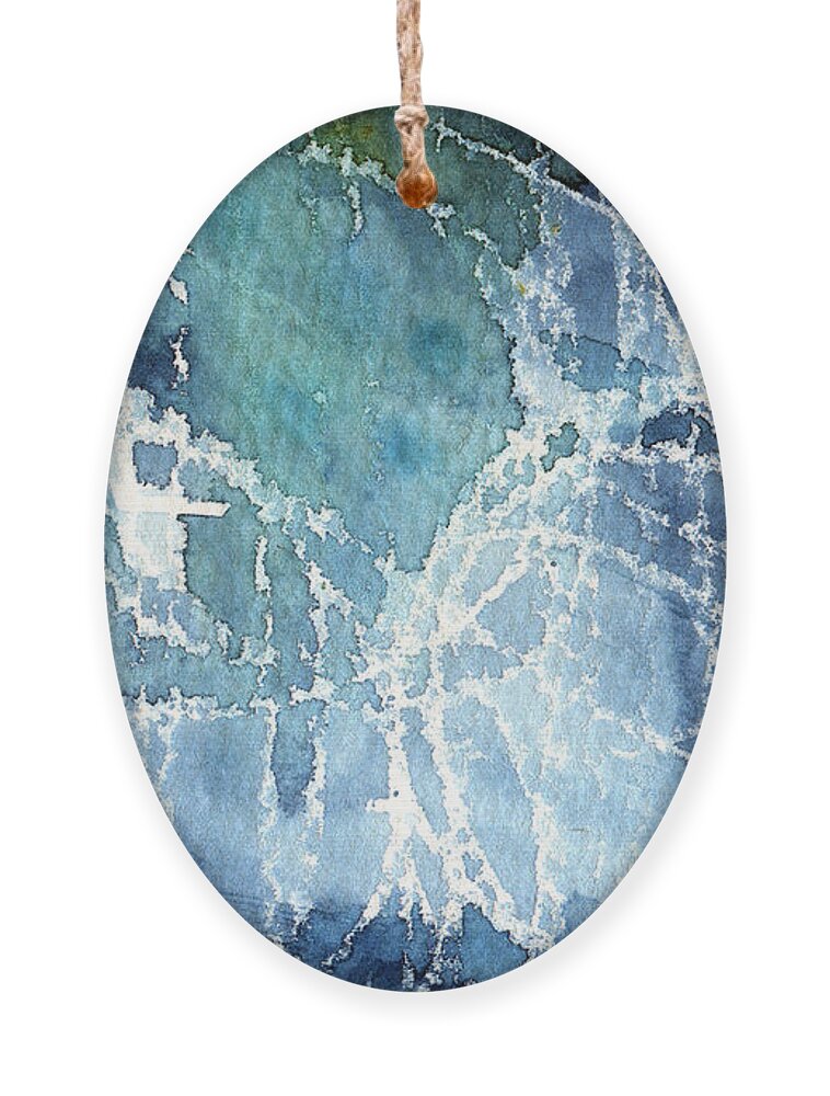 Abstract Painting Ornament featuring the painting Sea Spray by Linda Woods
