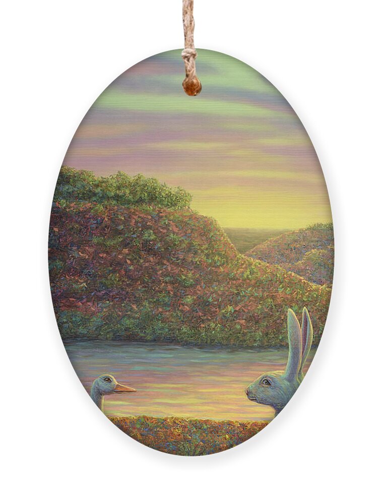 Sharing Ornament featuring the painting Sharing a Moment by James W Johnson
