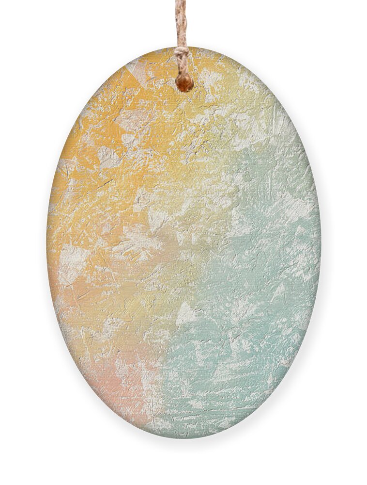 Sky Ornament featuring the painting Shimmering Pastels 2 by Linda Bailey