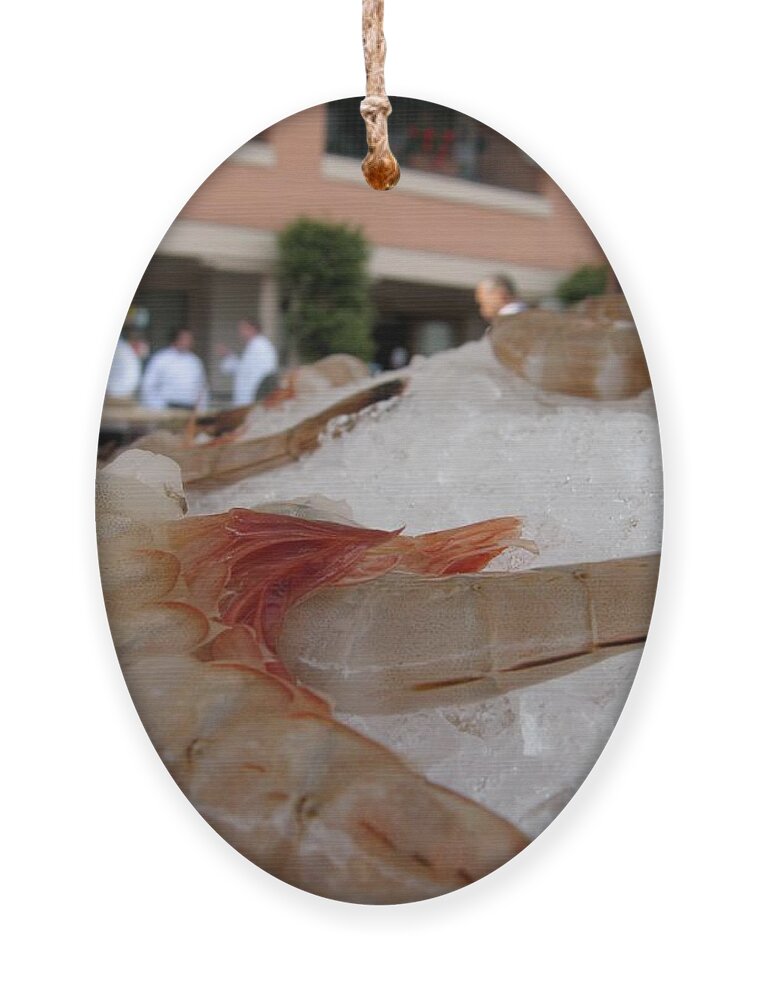 Shrimp Ornament featuring the photograph Shrimp On Ice by James B Toy