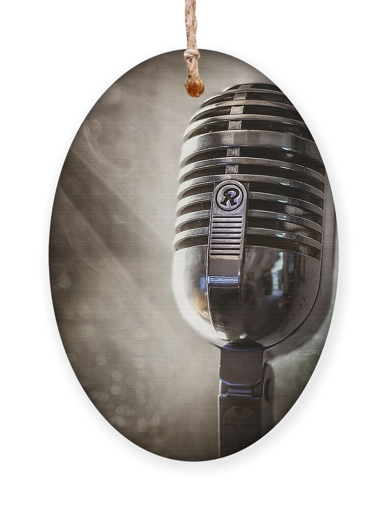Mic Ornament featuring the photograph Smoky Vintage Microphone by Scott Norris