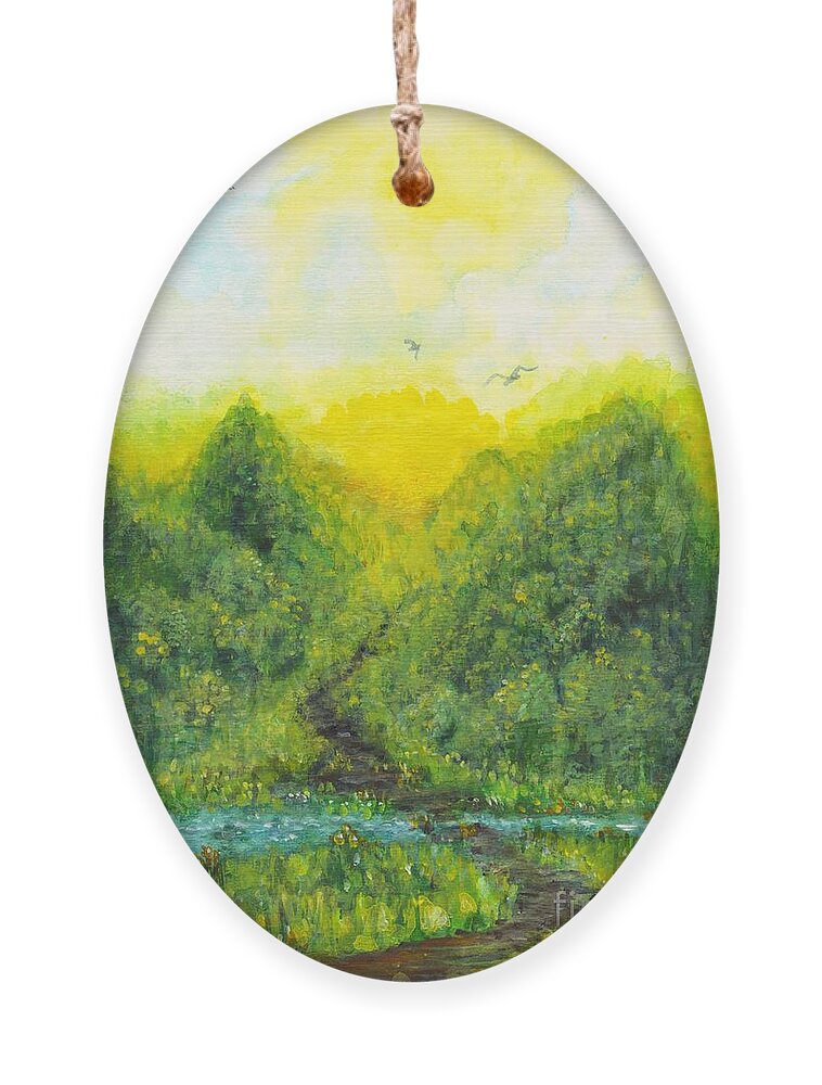 Sonsoshone Ornament featuring the painting Sonsoshone by Holly Carmichael