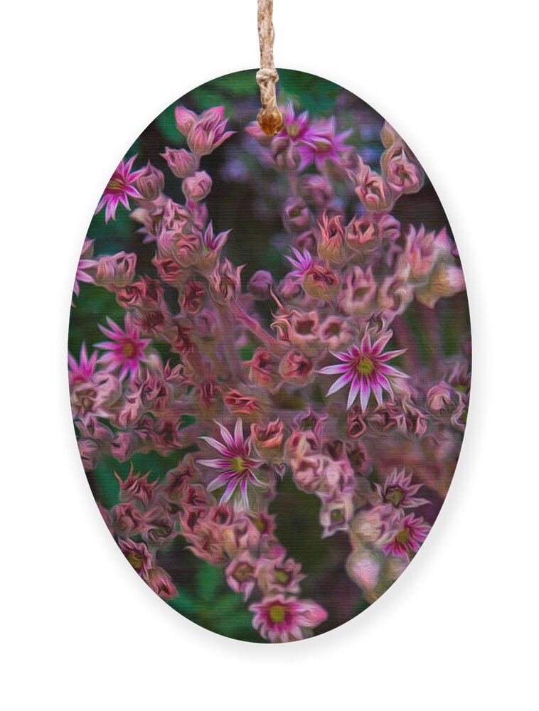 North Cascades Ornament featuring the painting Spiky Flowers by Omaste Witkowski