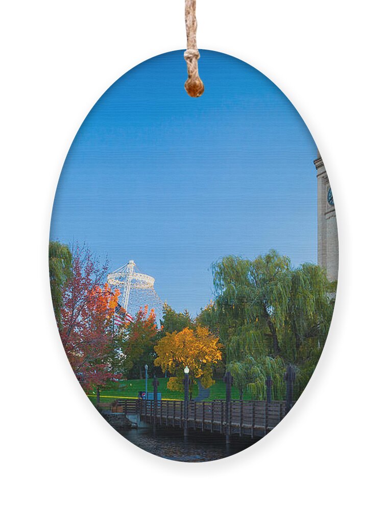 America Ornament featuring the photograph Spokane fall colors by Inge Johnsson