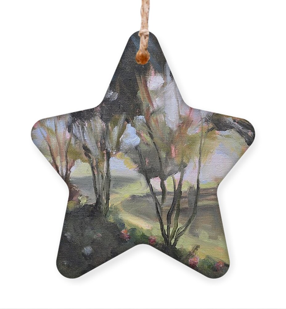 Spring Ornament featuring the painting Springtime by Donna Tuten