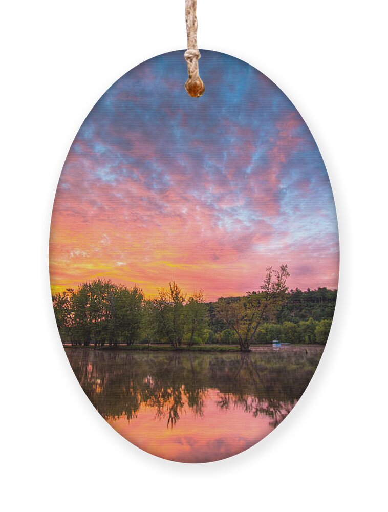 St. Croix River Ornament featuring the photograph St. Croix River at Dawn by Adam Mateo Fierro